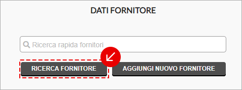 Sezione Dati fornitore con pulsante Ricerca fornitore evidenziato