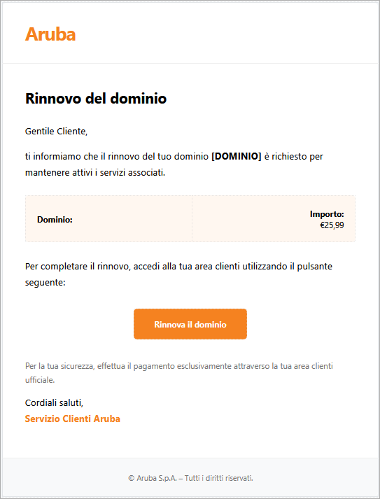 contenuto email