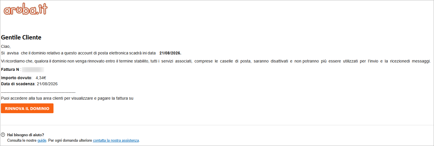 contenuto email