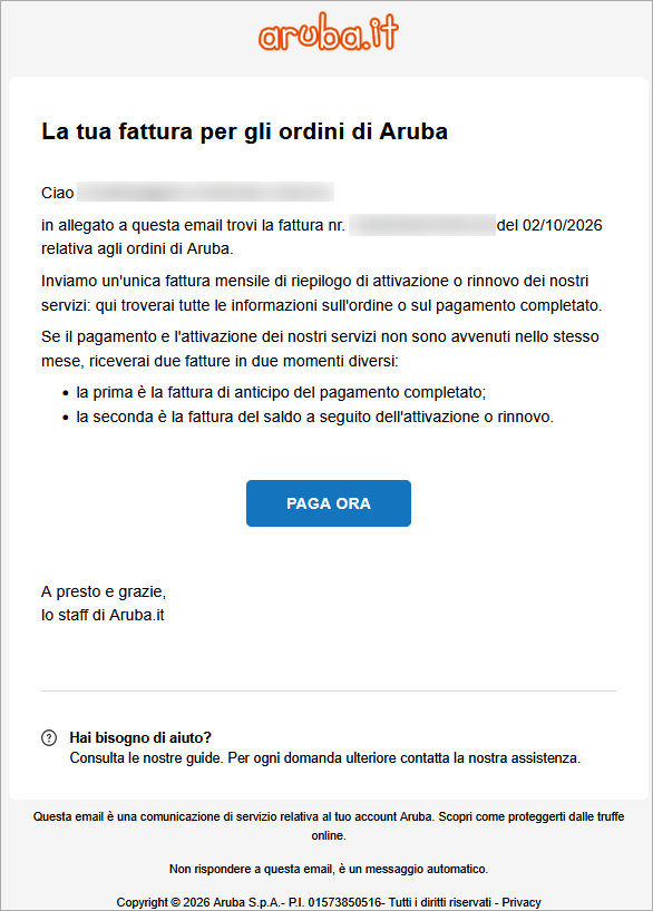 contenuto email