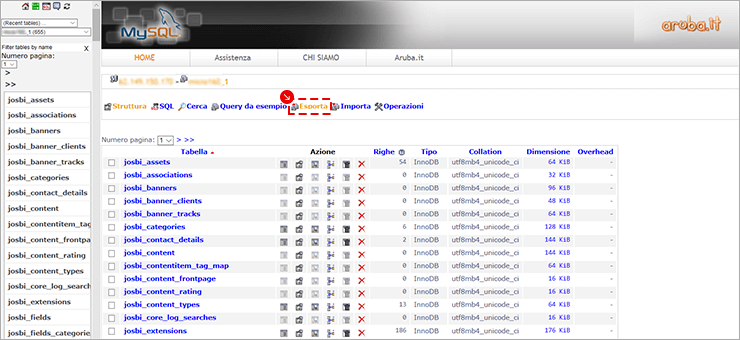 Come migrare il MySQL dalla piattaforma standard al database associato a Hosting WordPress Gestito o Hosting WooCommerce Gestito