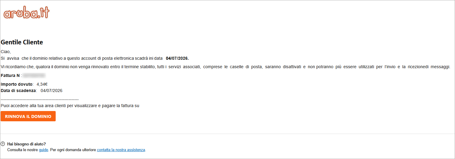 contenuto email