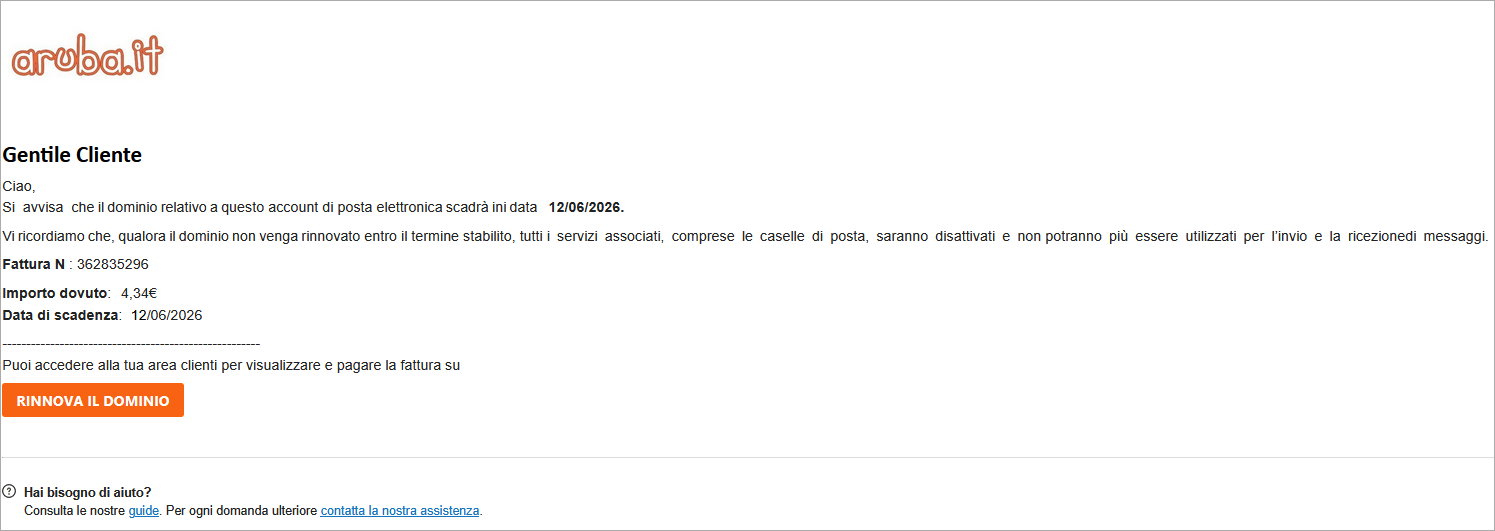 contenuto email