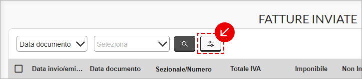 Accesso alla ricerca avanzata nelle fatture inviate