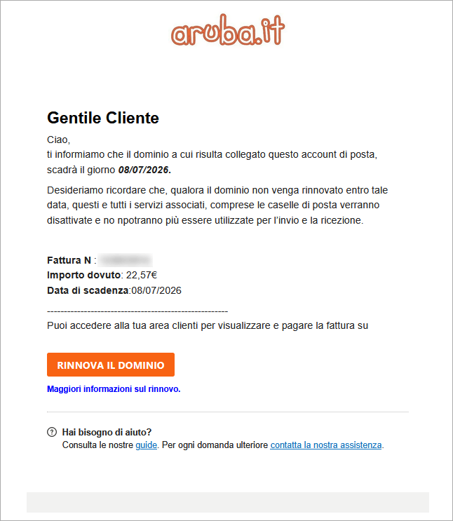 contenuto email
