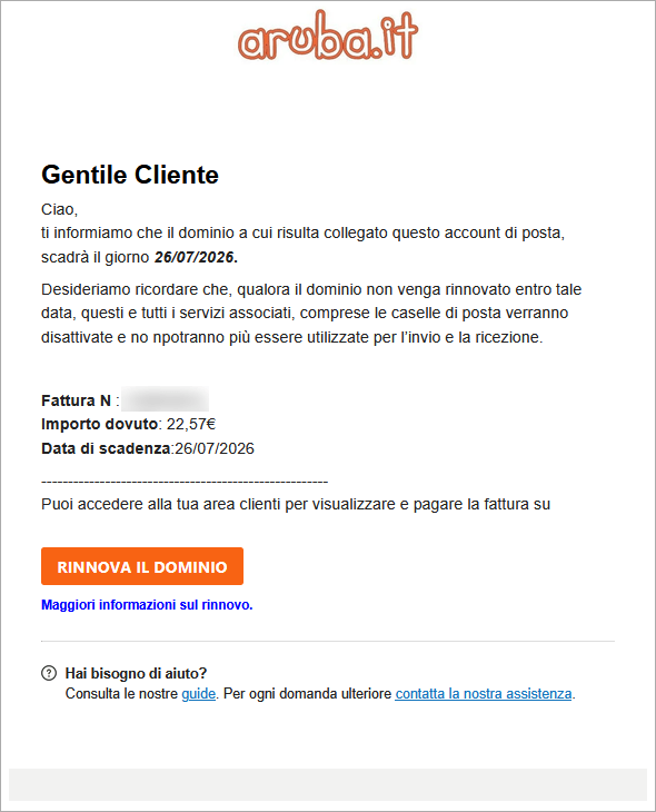 contenuto email