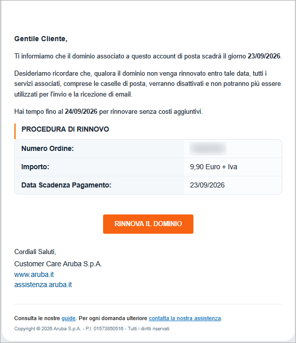 contenuto email