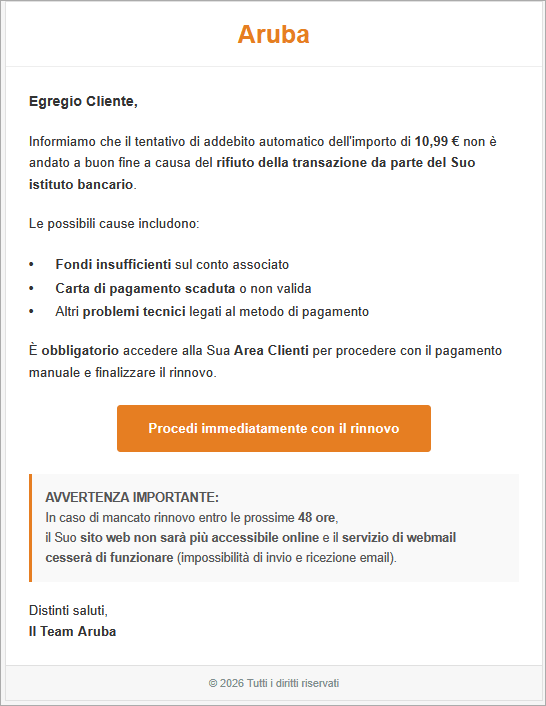 contenuto email