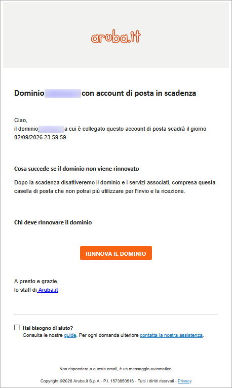 contenuto email