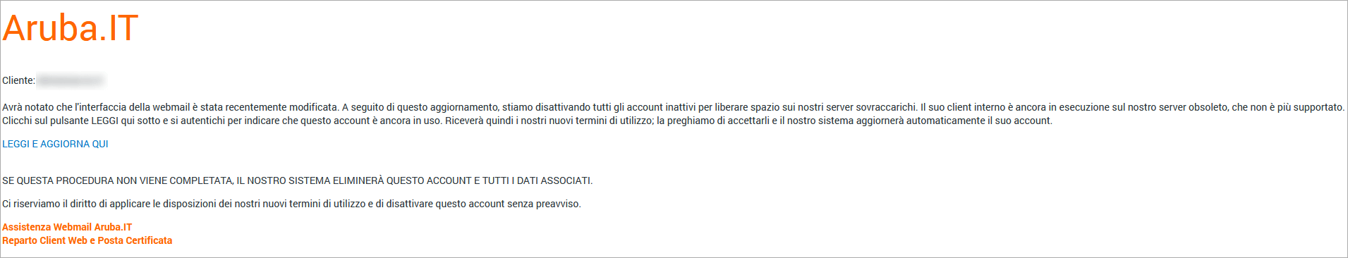 contenuto email
