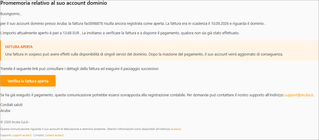contenuto email