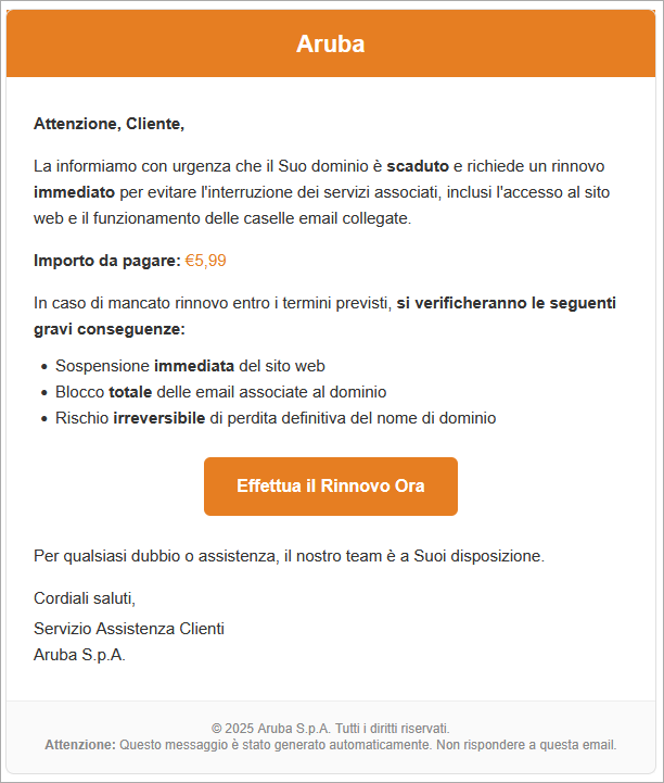 contenuto email