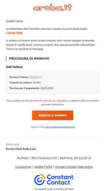 contenuto email