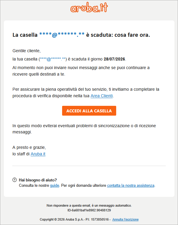 contenuto email