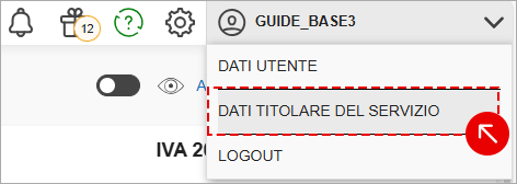 Accesso dati titolare del servizio