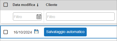 Elenco documenti con indicazione del salvataggio automatico