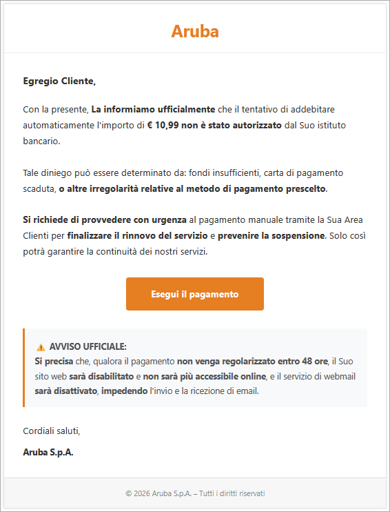 contenuto email