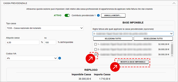 Modifica base imponibile cassa previdenziale
