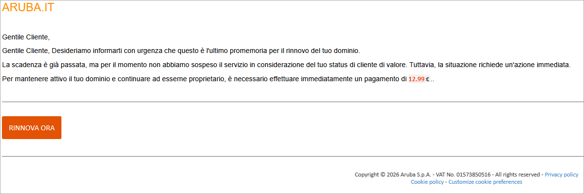 contenuto email
