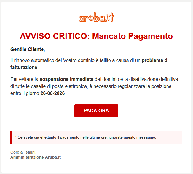 contenuto email