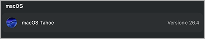 Sezione Informazioni di macOS con nome del sistema e versione installata.
