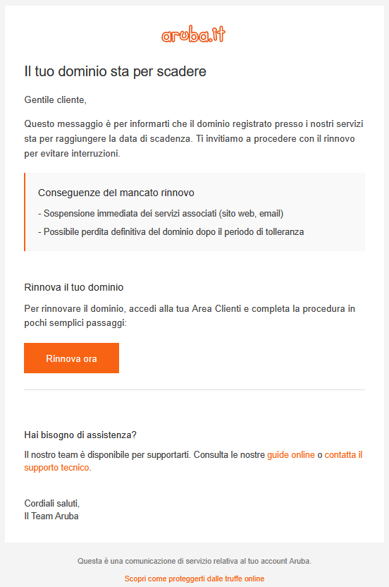contenuto email