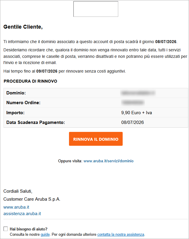 contenuto email