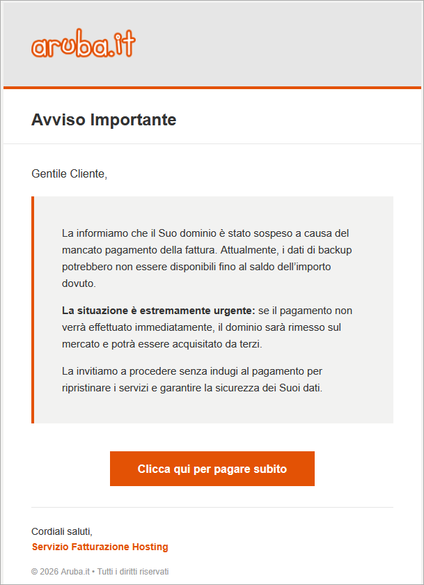 contenuto email
