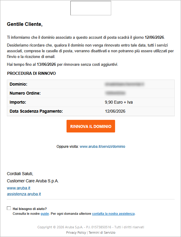 contenuto email