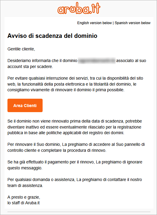 contenuto email