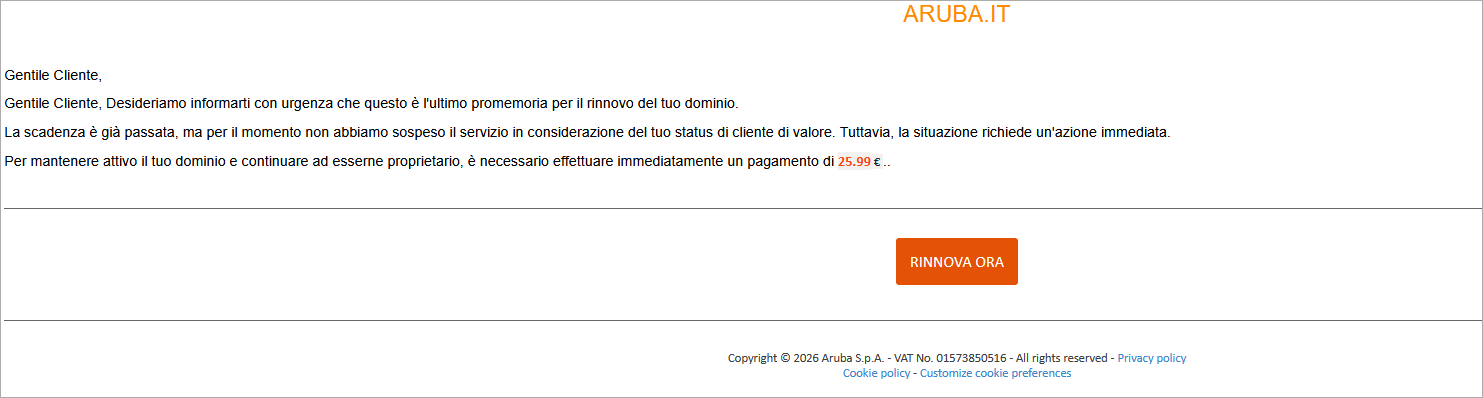 contenuto email