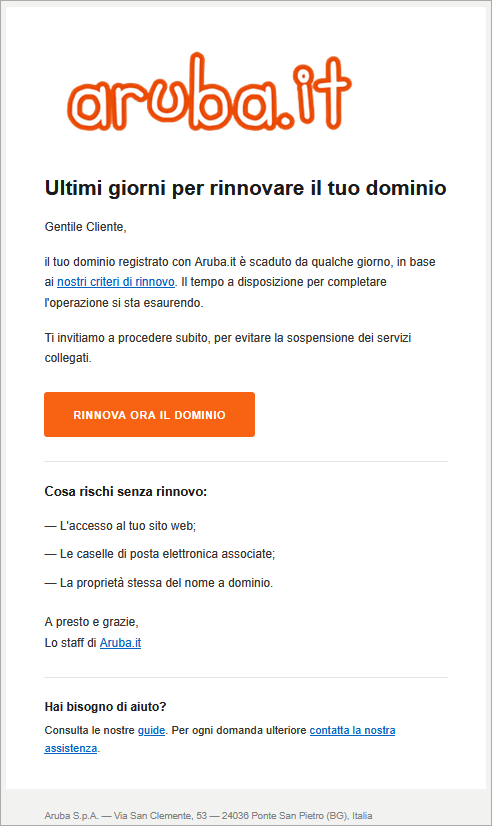 contenuto email