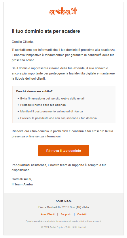 contenuto email