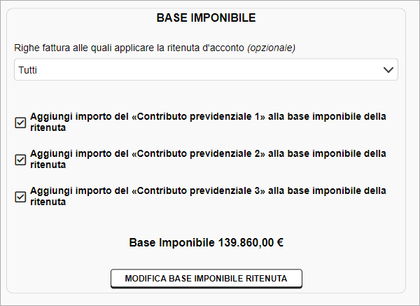 Inclusione contributi in base imponibile