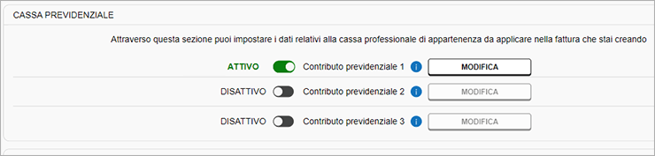 Modifica contributo previdenziale