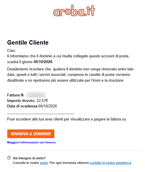 contenuto email
