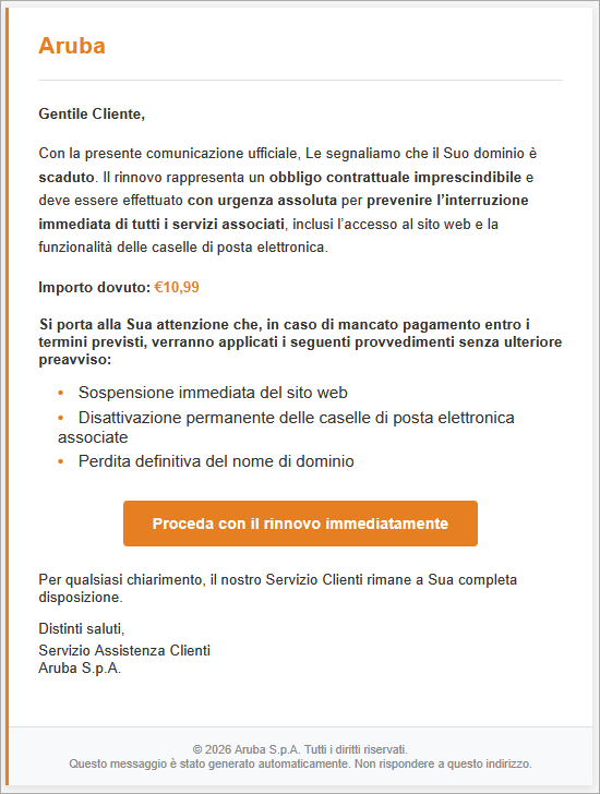 contenuto email