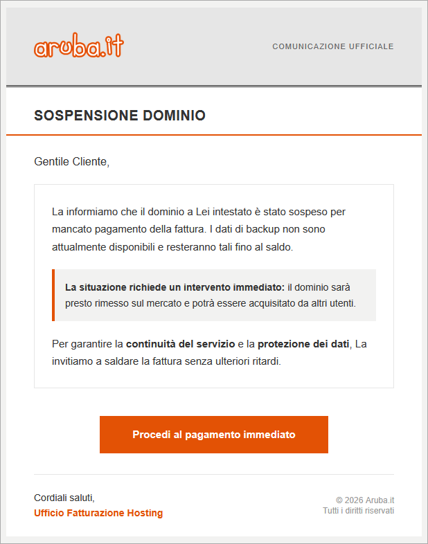contenuto email