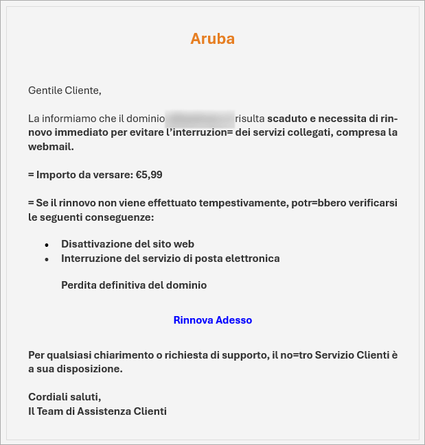 contenuto email