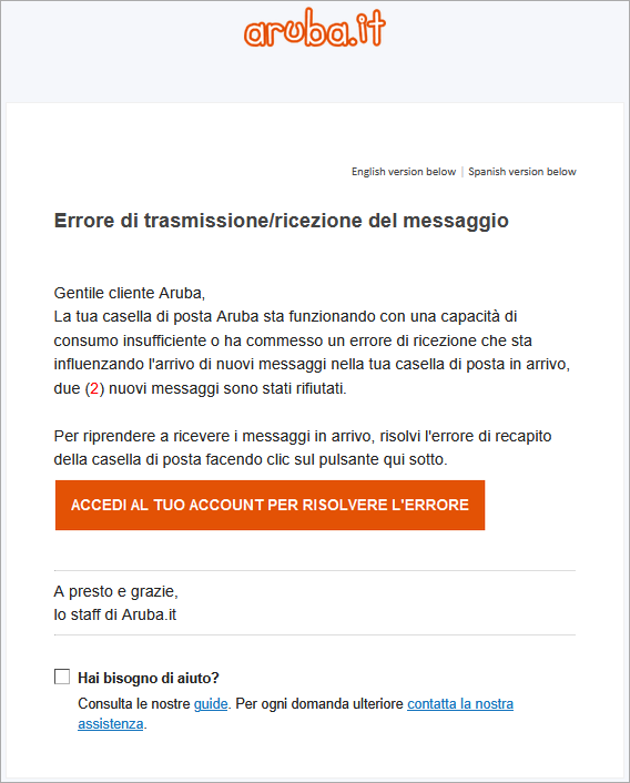 contenuto email