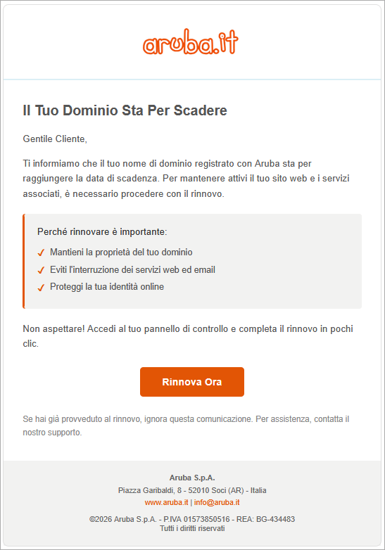 contenuto email