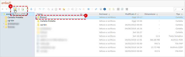 FileManager Creare Cartella