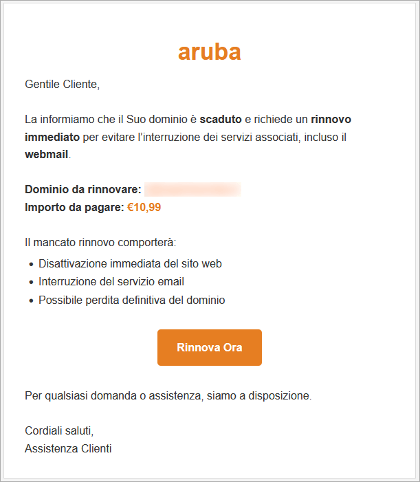 contenuto email
