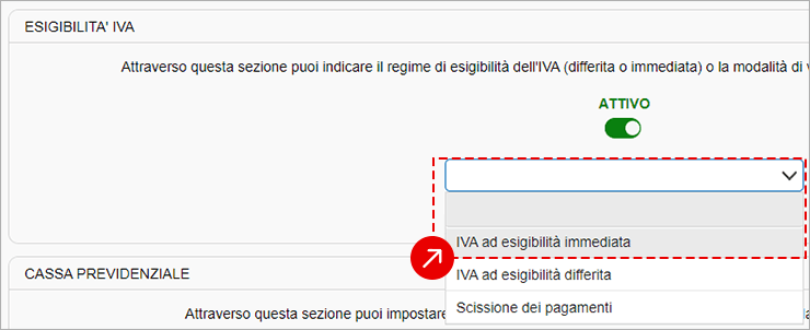 Selezione esigibilità IVA