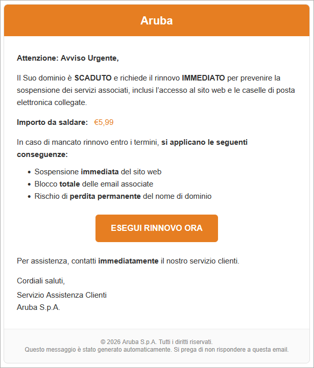 contenuto email