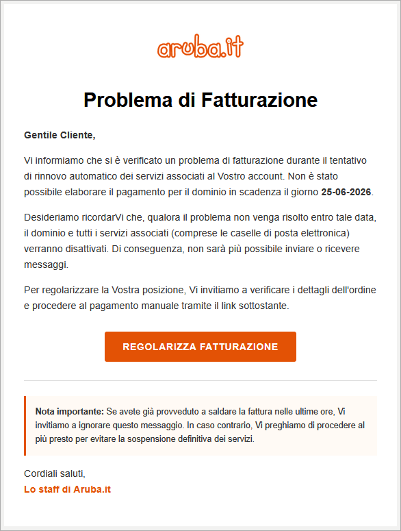 contenuto email