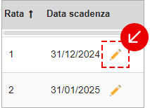 Icona modifica data scadenza rata