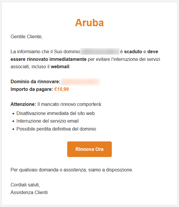 contenuto email